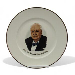 Sir WINSTON CHURCHILL Plate 1874-1965 Porcelain Collectible 10 inches
